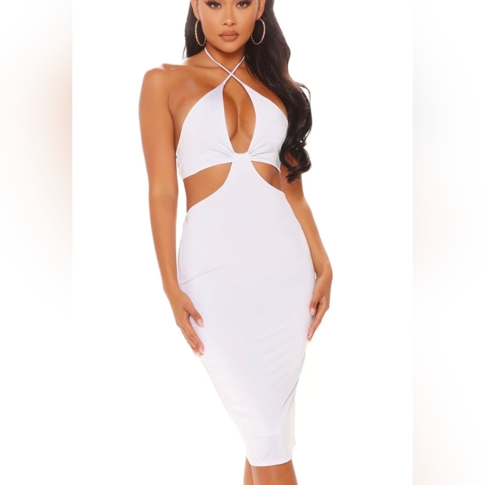 Fashion Nova White Backless Dress